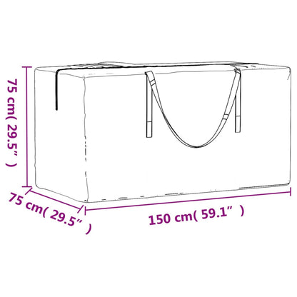 Opbergtassen tuinkussens 2 st 150x75x75 cm polyetheen zwart