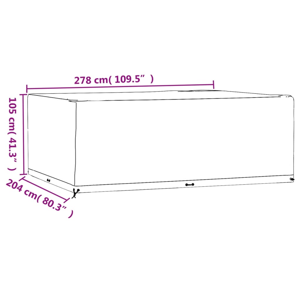 Tuinmeubelhoes met 16 oogjes rechthoekig 278x204x105 cm