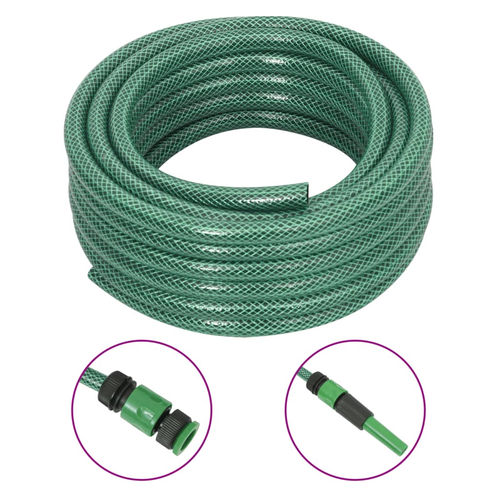 Tuinslang met koppelingsset 0,6'' 10 m PVC groen