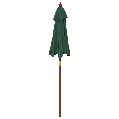 Parasol met houten paal 196x231 cm groen