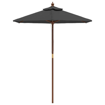 Parasol met houten paal 196x231 cm antracietkleurig