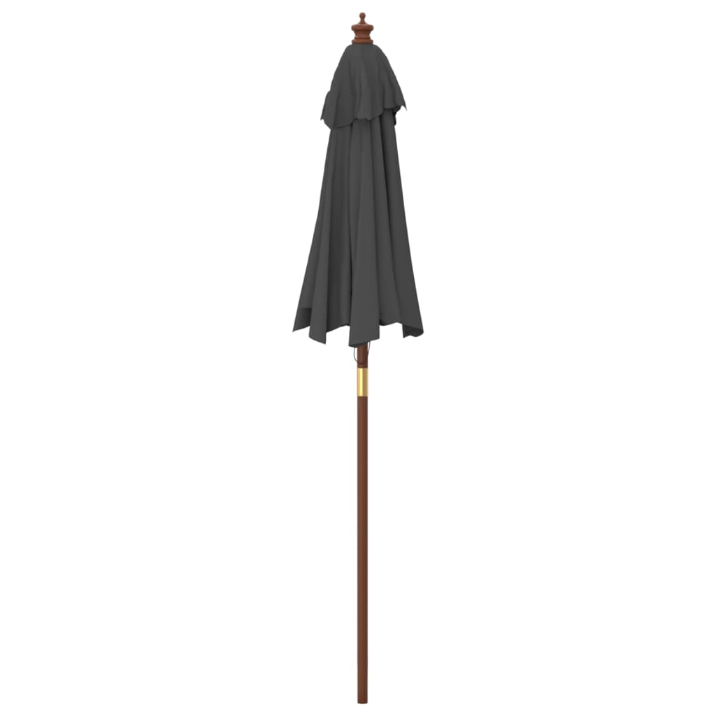 Parasol met houten paal 196x231 cm antracietkleurig