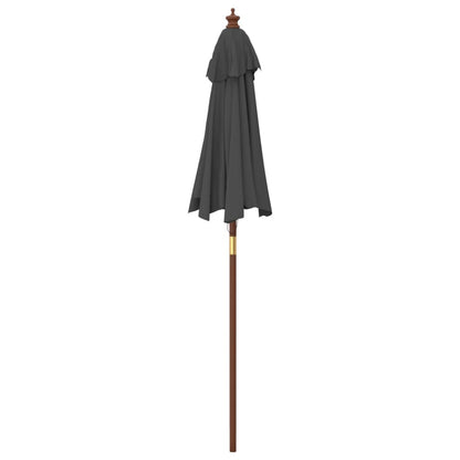Parasol met houten paal 196x231 cm antracietkleurig