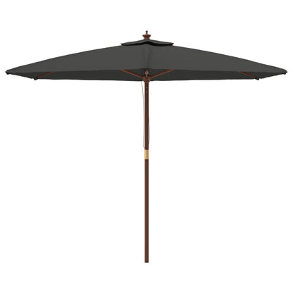 Parasol met houten paal 299x240 cm antracietkleurig