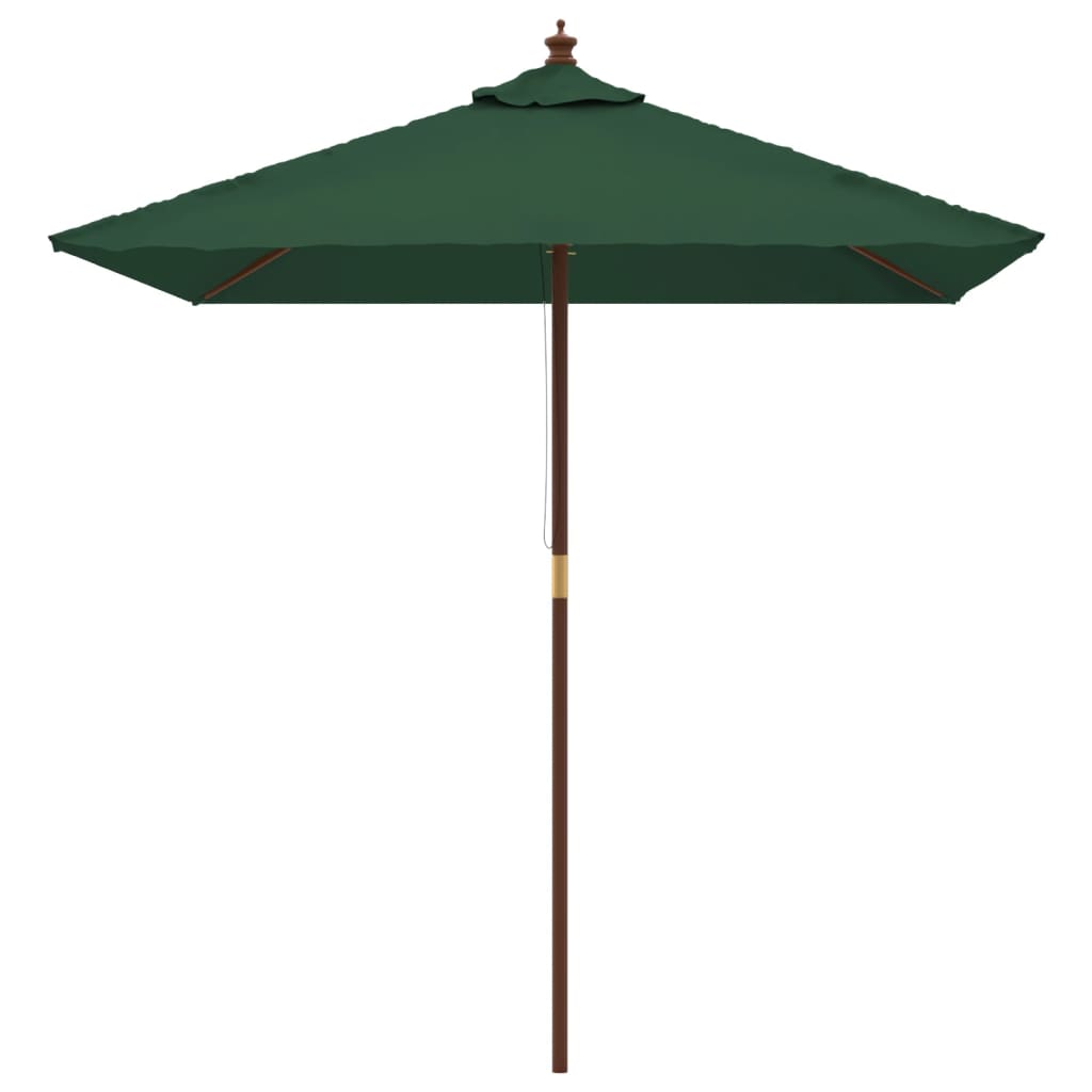 Parasol met houten paal 198x198x231 cm groen