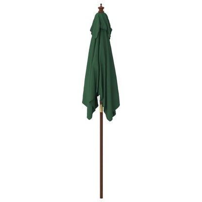Parasol met houten paal 198x198x231 cm groen