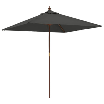 Parasol met houten paal 198x198x231 cm antracietkleurig