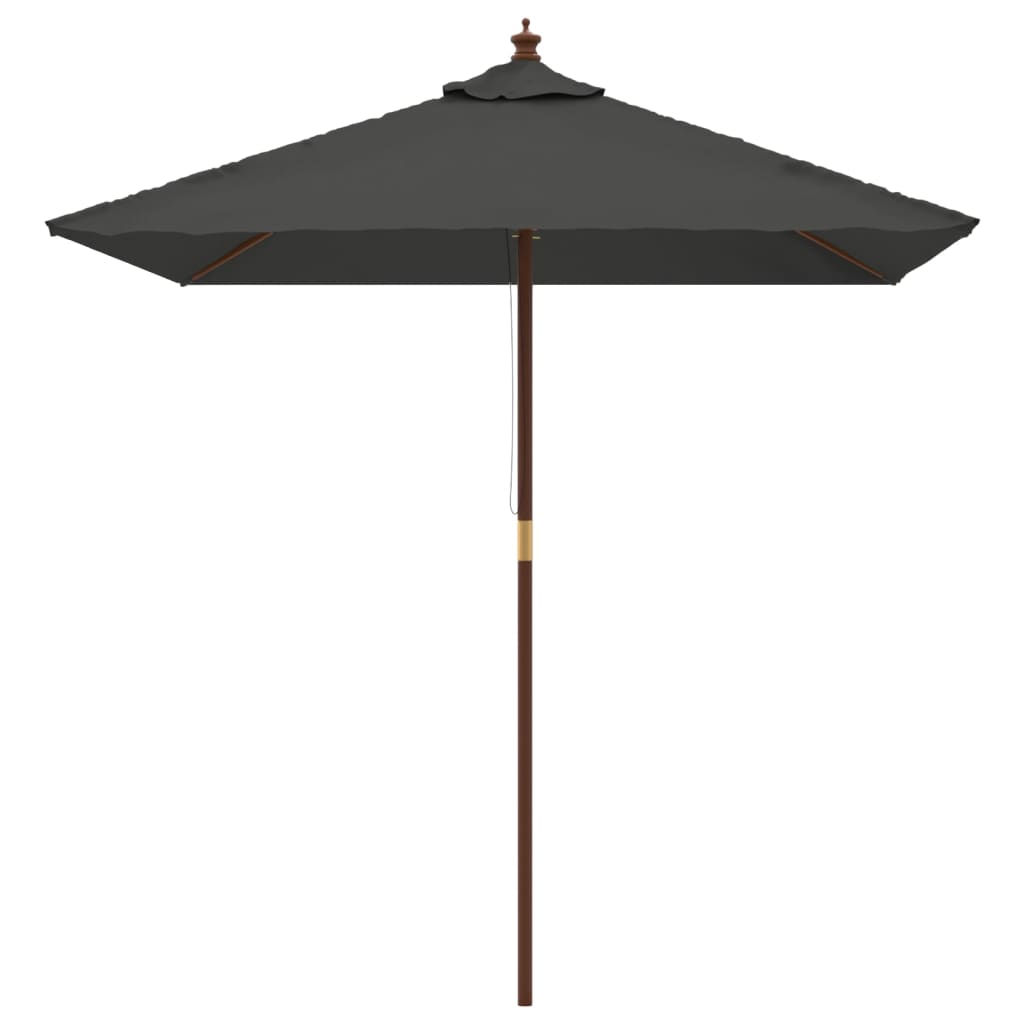 Parasol met houten paal 198x198x231 cm antracietkleurig