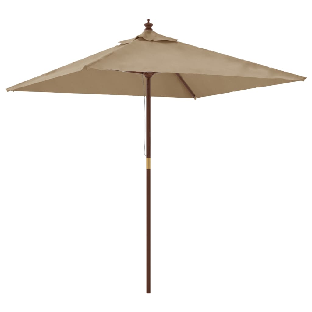 Parasol met houten paal 198x198x231 cm taupe