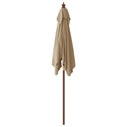 Parasol met houten paal 198x198x231 cm taupe