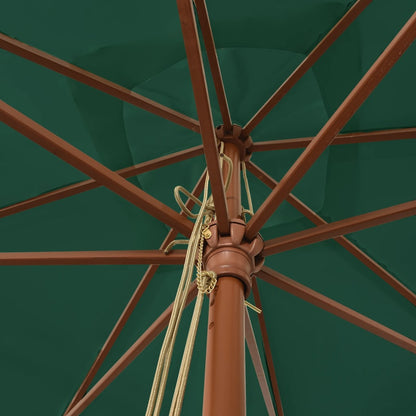 Parasol met houten paal 300x300x273 cm groen