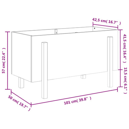 Plantenbak verhoogd 101x50x57 cm massief douglashout