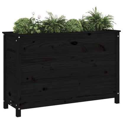 vidaXL Plantenbak verhoogd 119,5x40x78 cm massief grenenhout zwart