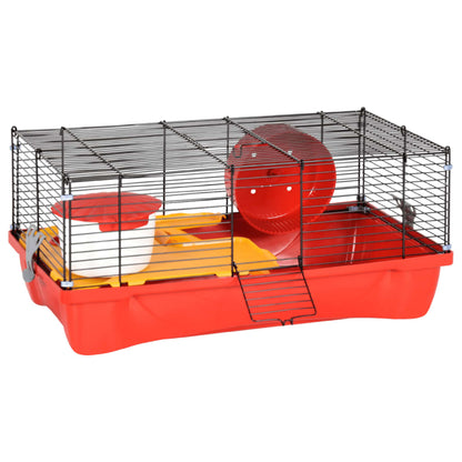 Hamsterkooi 58x32x36 cm polypropeen en metaal rood