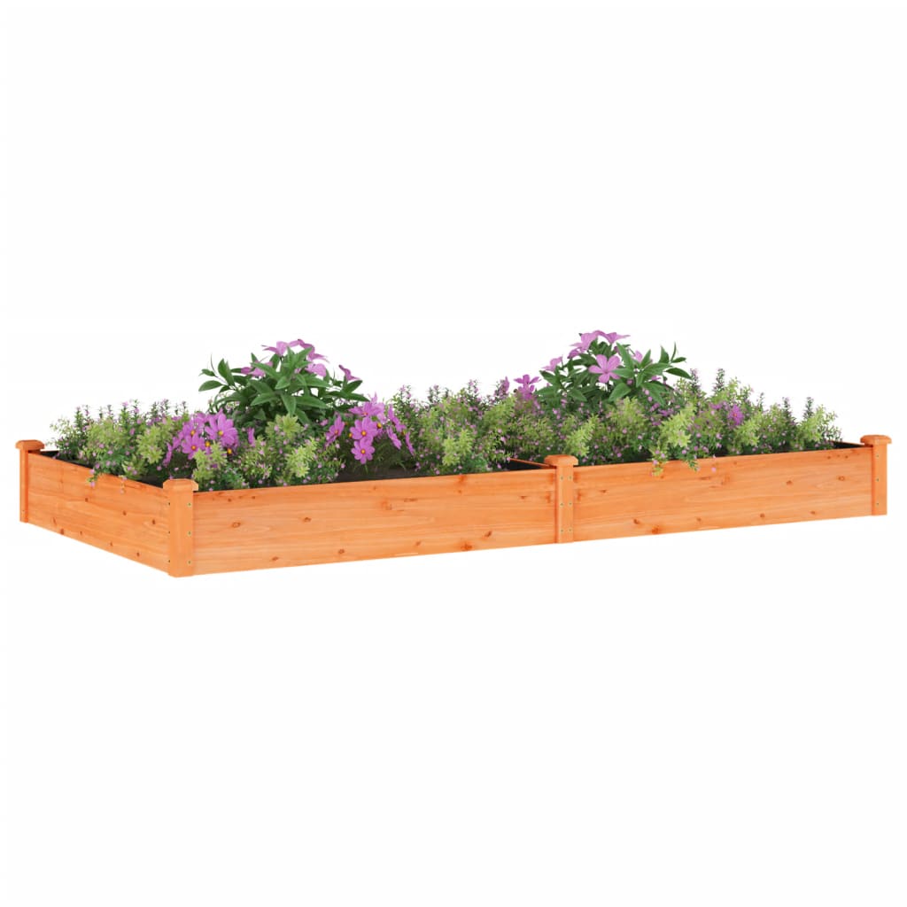 Plantenbak verhoogd met voering 240x120x25 cm vurenhout bruin