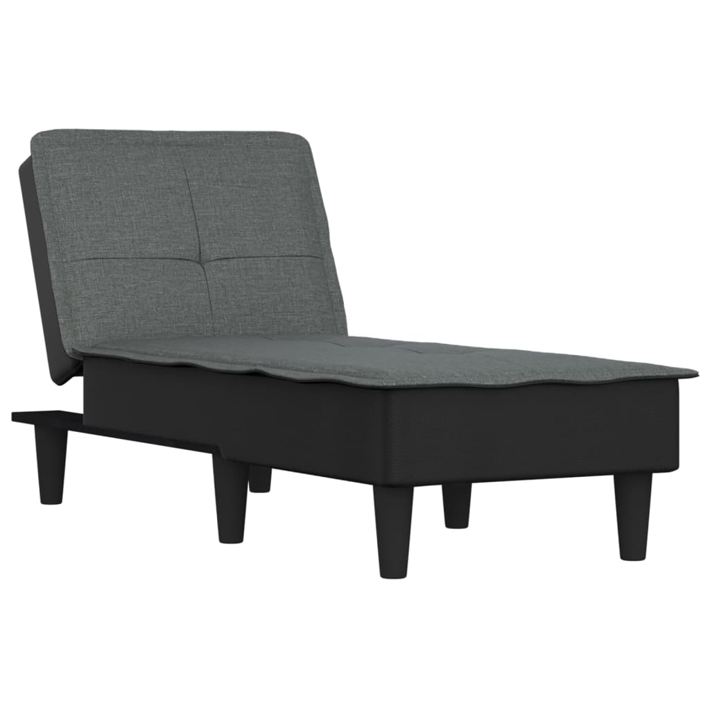 Chaise longue stof donkergrijs