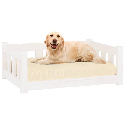 Hondenmand 75,5x55,5x28 cm massief grenenhout wit