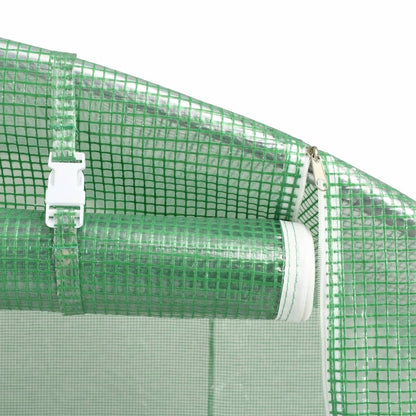 Tuinkas met stalen frame 28 m² 14x2x2 m groen