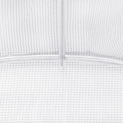 Tuinkas met stalen frame 20 m² 10x2x2 m wit