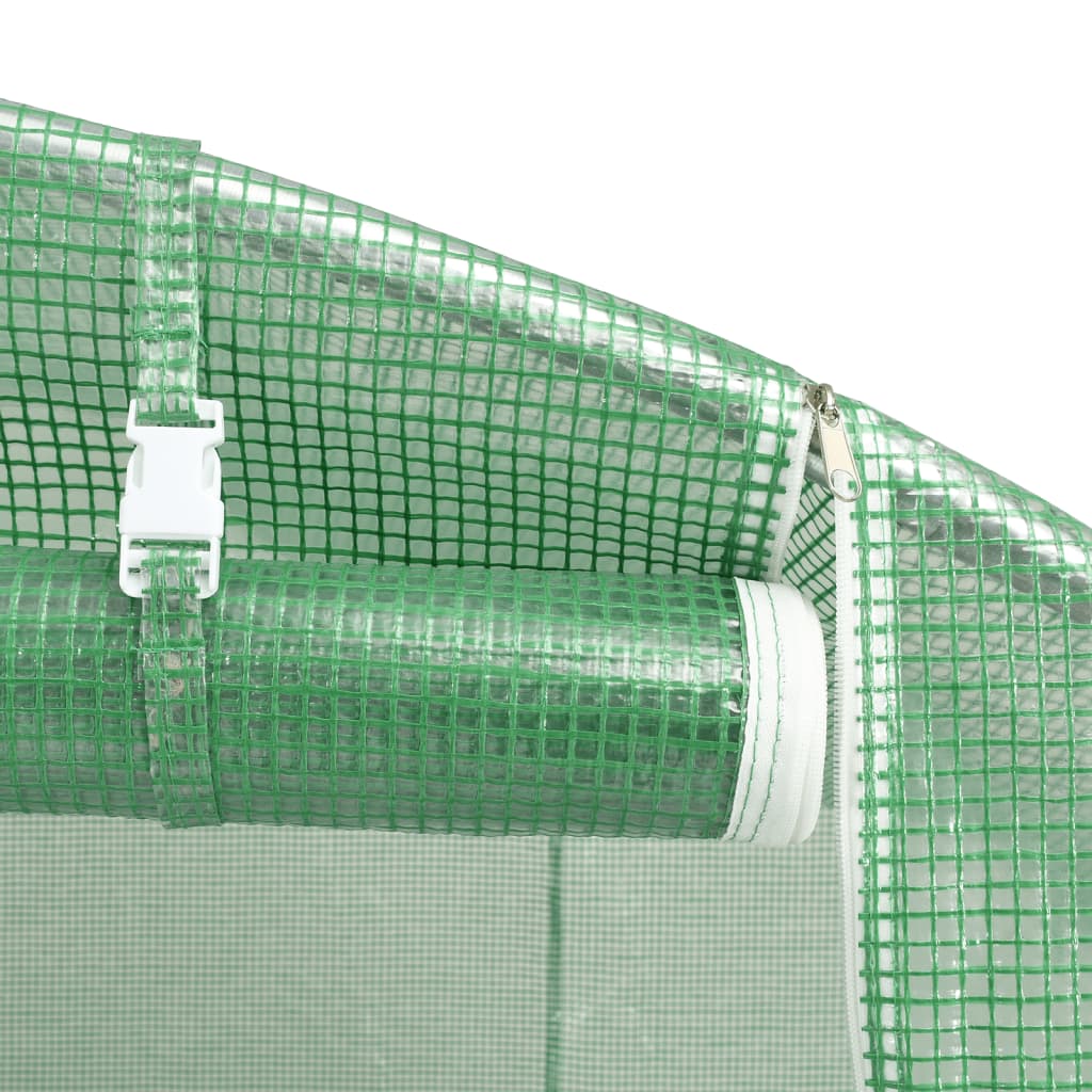 Tuinkas met stalen frame 30 m² 6x5x2,3 m groen