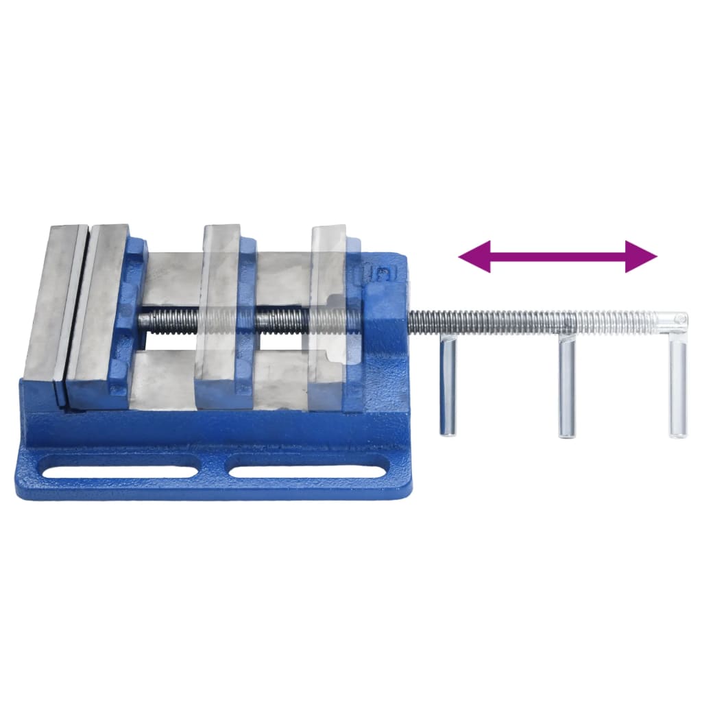 Bankschroef voor kolomboormachine 121 mm gietijzer blauw