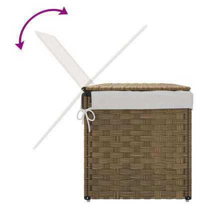 Wasmand met deksel 55,5x35x34 cm poly rattan