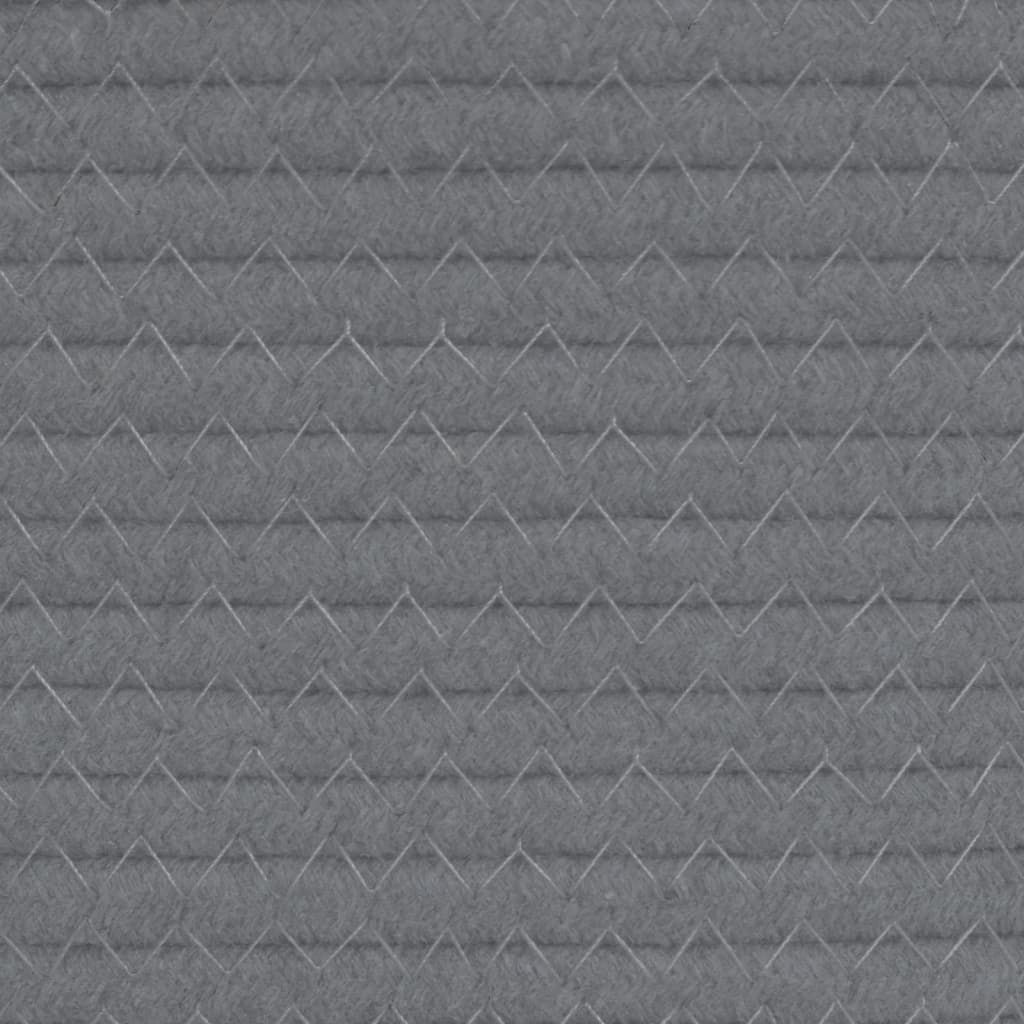 Wasmand Ø 60x36 cm katoen grijs en wit