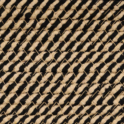 Opbergmand met deksel Ø 37x50 cm katoen zwart en beige