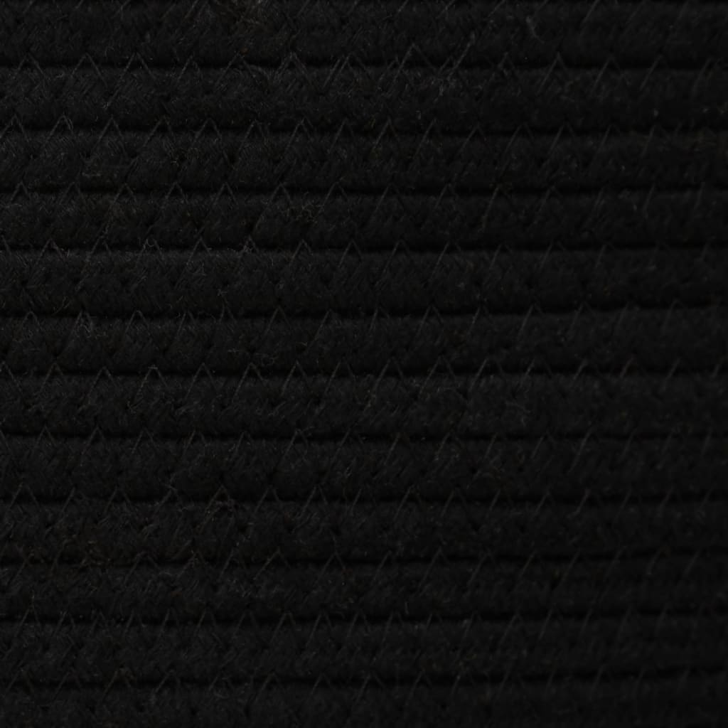 Opbergmand met deksel Ø 37x50 cm katoen zwart en beige