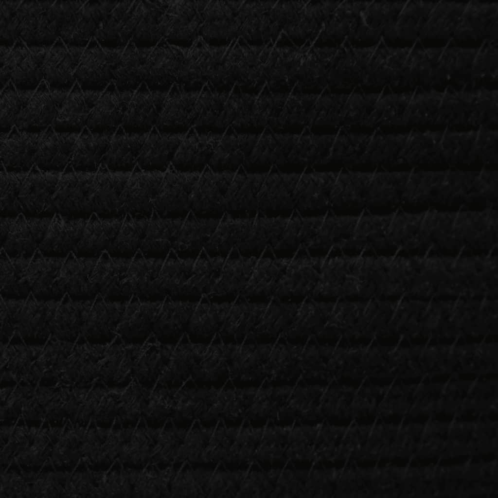 Opbergmand met deksel Ø 40x35 cm katoen wit en zwart