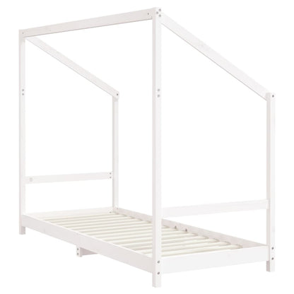 Kinderbedframe 80x200 cm massief grenenhout wit