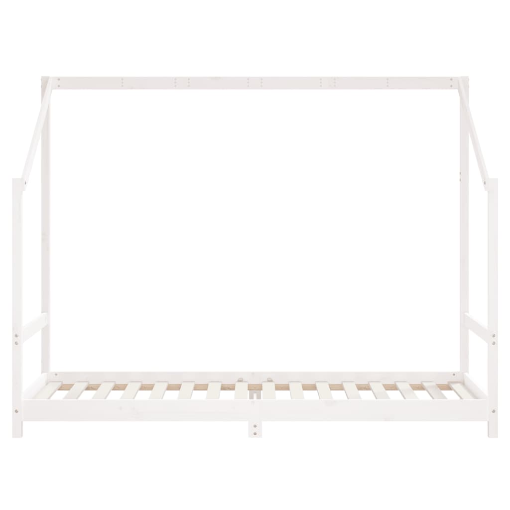 Kinderbedframe 90x200 cm massief grenenhout wit