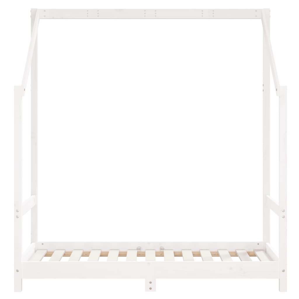 Kinderbedframe 70x140 cm massief grenenhout wit