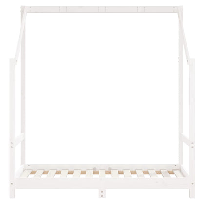 Kinderbedframe 70x140 cm massief grenenhout wit