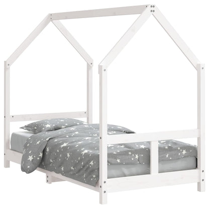 Kinderbedframe 80x160 cm massief grenenhout wit