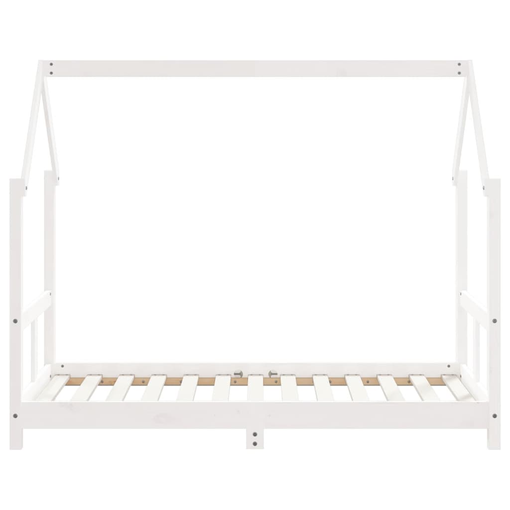 Kinderbedframe 80x160 cm massief grenenhout wit