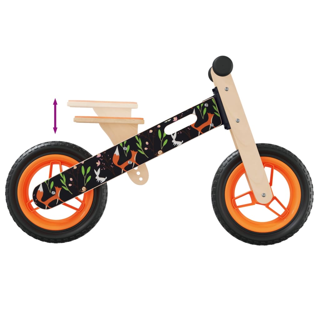 Loopfiets voor kinderen oranje met print