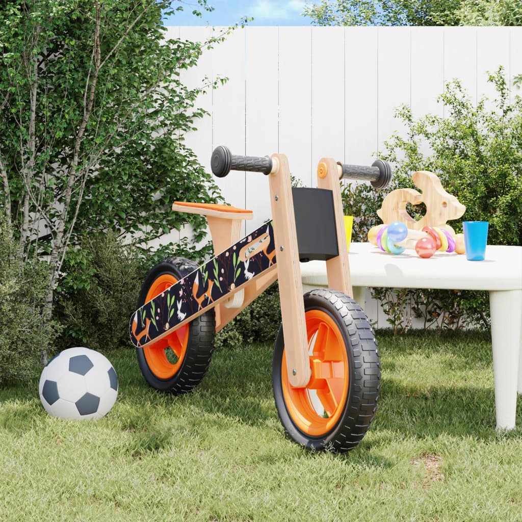 Loopfiets voor kinderen oranje met print