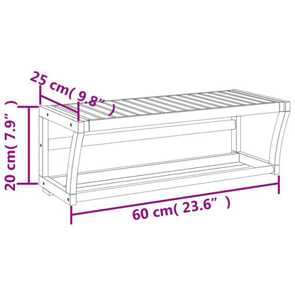 Handdoekenrek wandgemonteerd 60x25x20 cm bamboe