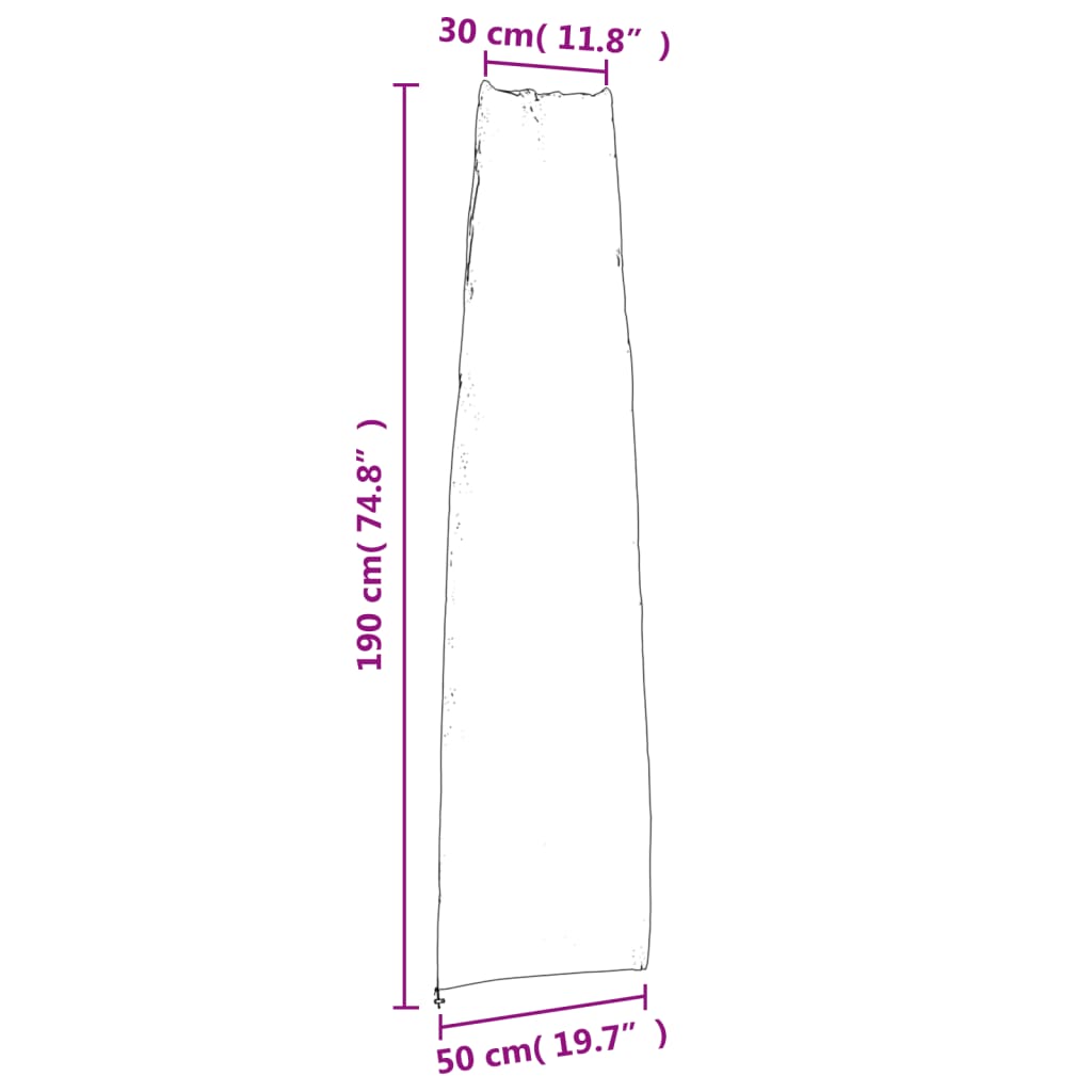 Parasolhoes 190x50/30 cm 420D oxford zwart