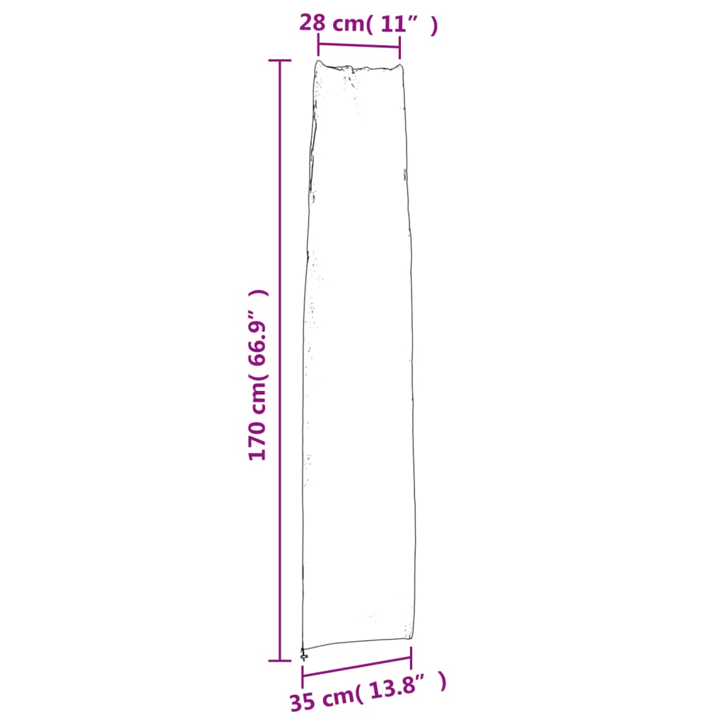 Parasolhoes 170x35/28 cm 420D oxford zwart