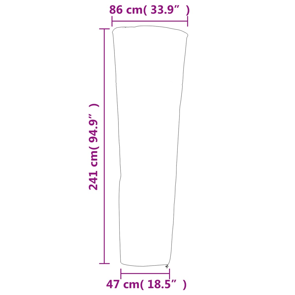 Heaterhoes piramidevormig 86x47x241 cm 420D oxford zwart