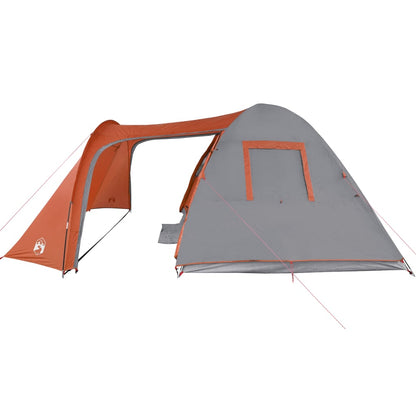 Tent 6-persoons 466x342x200 cm 185T taft grijs en oranje