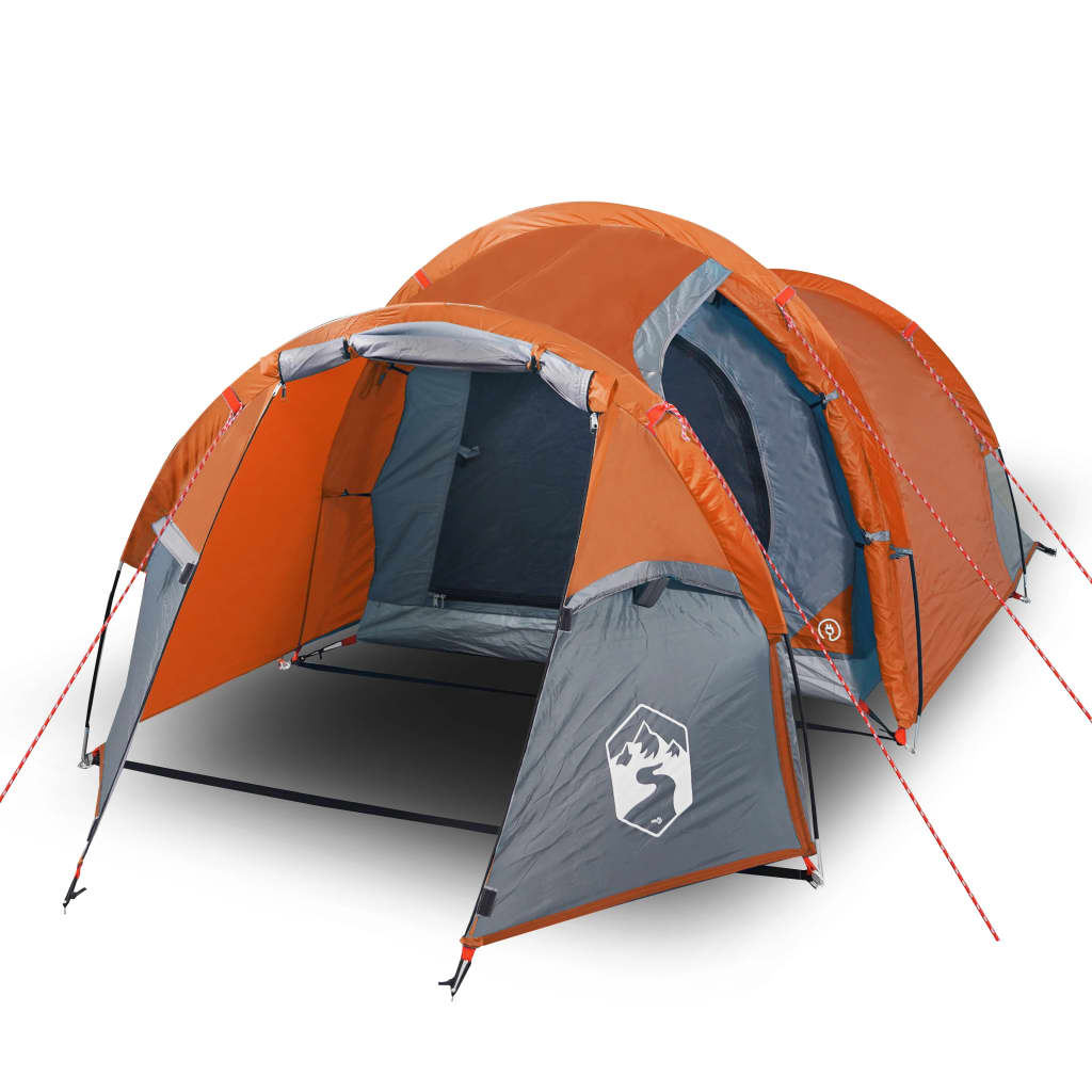 Tent 3-persoons 370x185x116 cm 185T taft grijs en oranje