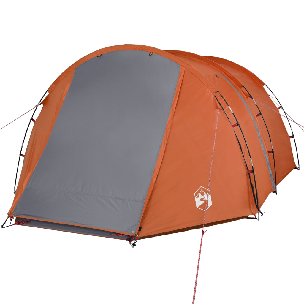 Tent 4-persoons 420x260x153 cm 185T taft grijs en oranje