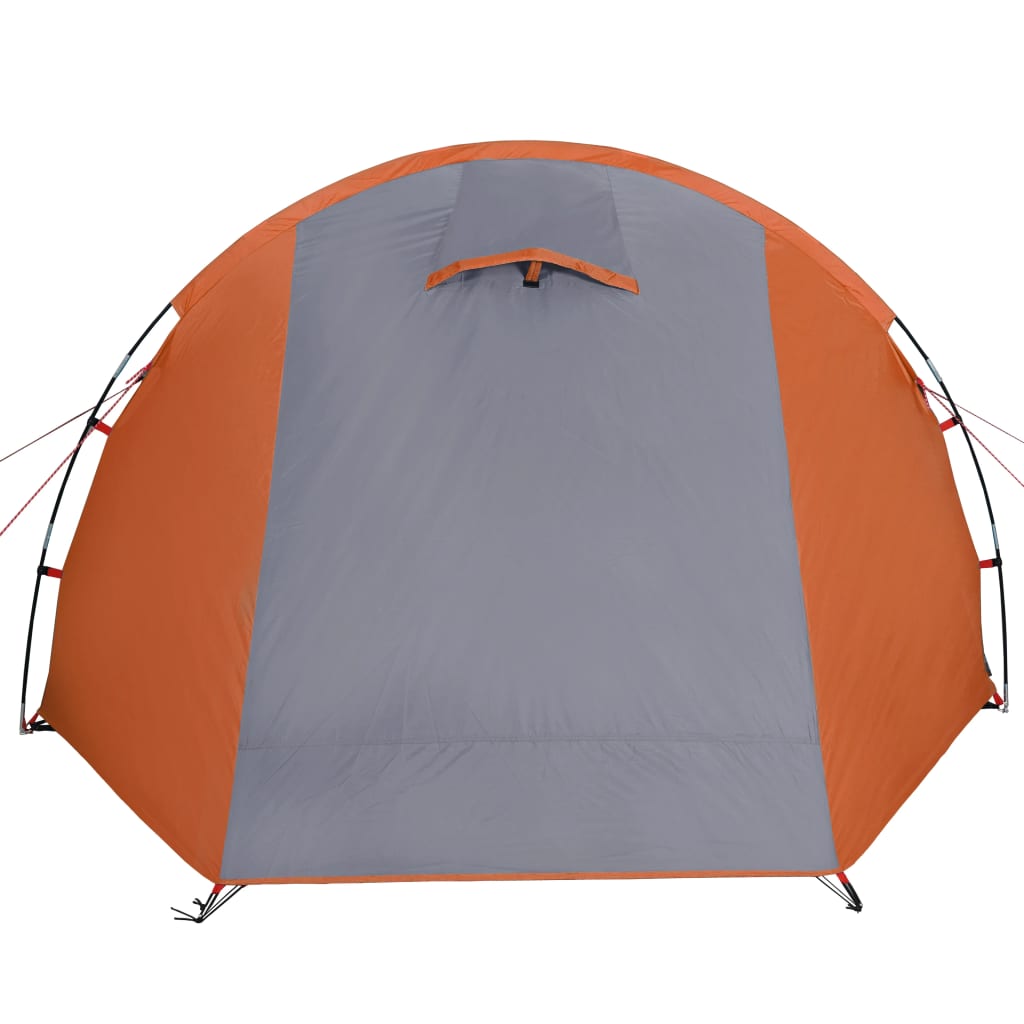 Tent 4-persoons 420x260x153 cm 185T taft grijs en oranje