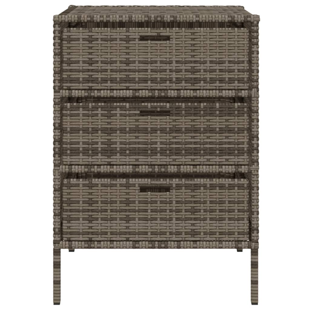 Tuinkast 55x59x80 cm poly rattan grijs