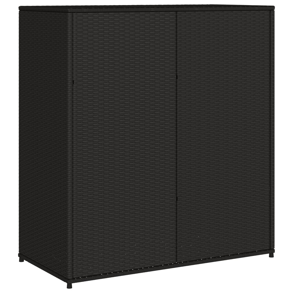 Tuinkast 105x55x113 cm poly rattan zwart