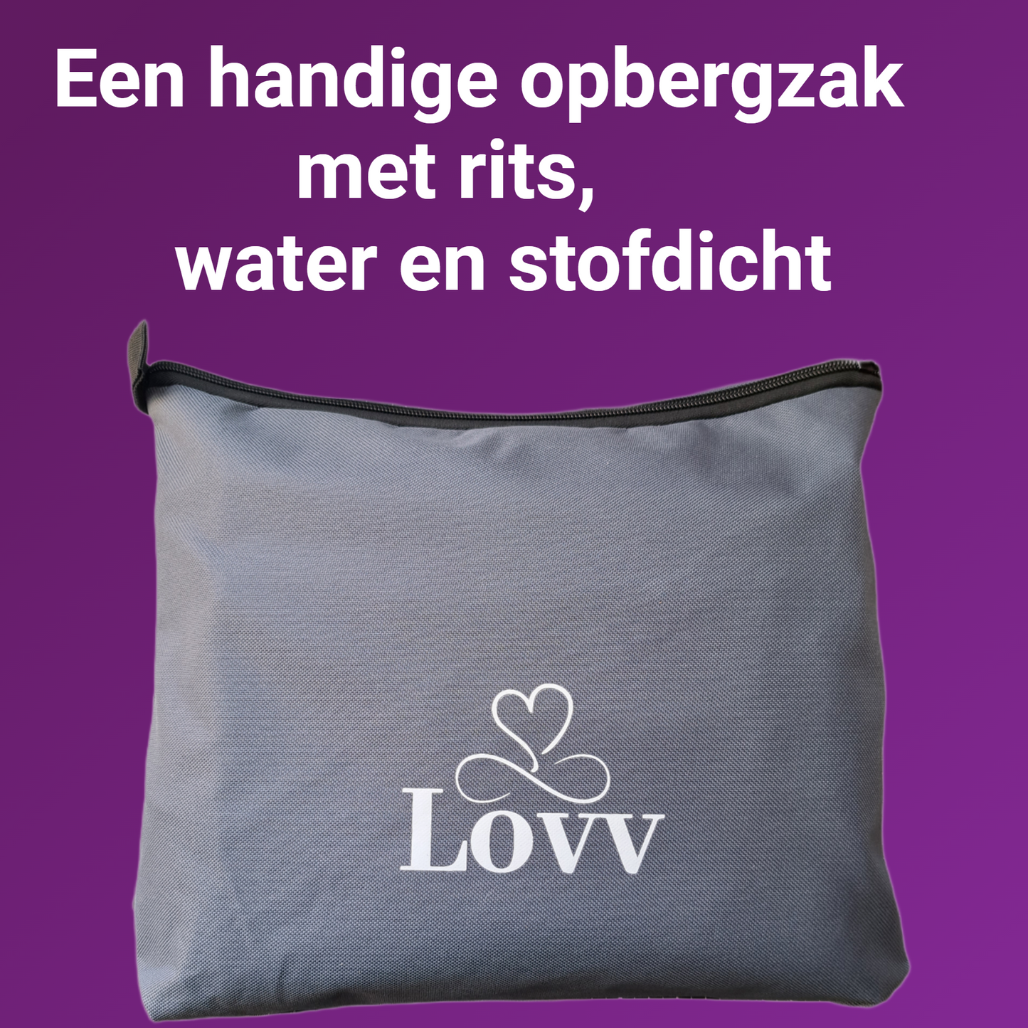 LOVV Parasolhoes 600D voor Zweefparasol-met Rits en Stok-Waterdicht-Grijs