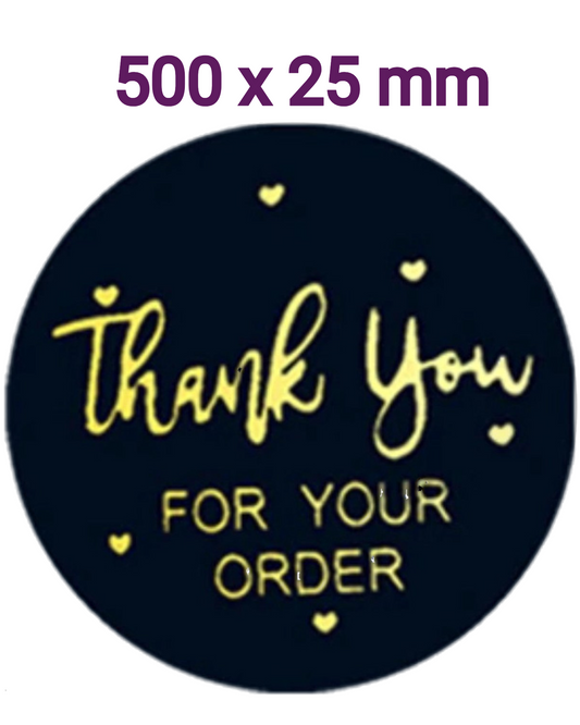 500 Sluitstickers-25mm-Stickers-Thank You For Your Order-500 Stickers op Rol